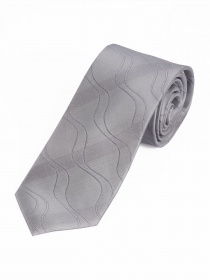 Cravate homme motif vagues gris argenté