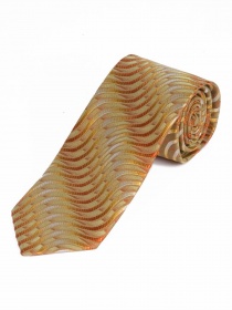 Cravate étroite pour hommes, motif vagues jaune