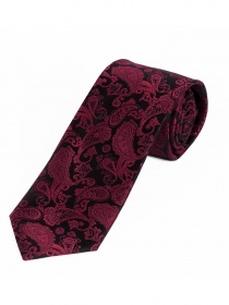 Cravate motif paisley goudron noir vin rouge