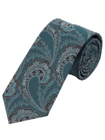 Cravate motif paisley bleu vert noir nuit
