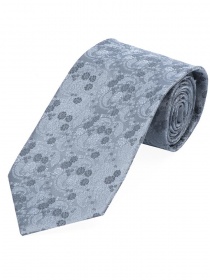 Cravate élégante à motif de rinceaux gris clair