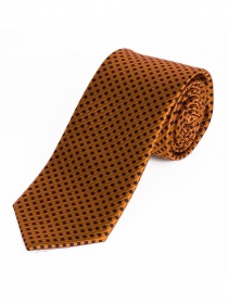 Cravate mode surface grillagée orange goudron noir