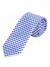 Cravate mode structure résille bleu blanc neige