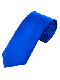 Cravate en satin soie unie bleu