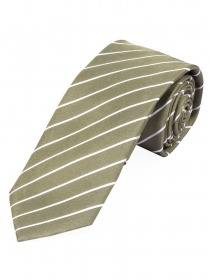 Cravate homme rayures fines brun-vert blanc