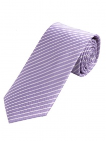 Cravate étroite pour hommes lignes fines lilas