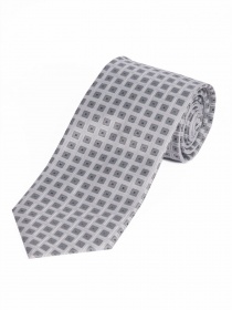 Cravate gris argenté ornements carrés