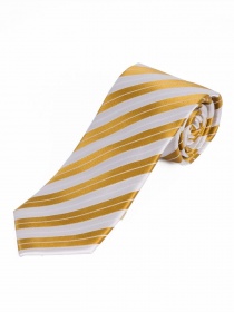 Cravate à rayures blanche et jaune