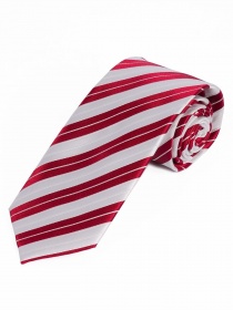 Cravate à rayures blanc neige rouge