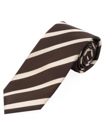 Cravate business à rayures brun chocolat beige