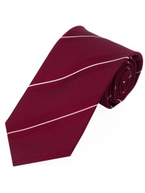 Cravate rayée rouge moyen blanc perle