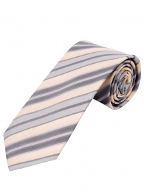 Cravate à rayures écru gris clair