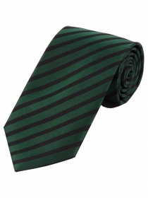 Cravate business étroite à rayures vert noble
