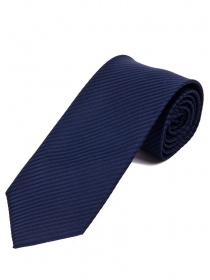 Cravate unie surface rayée bleu nuit