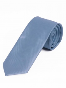Cravate étroite unie à rayures structure bleu