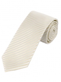 Cravate étroite monochrome à rayures surface beige