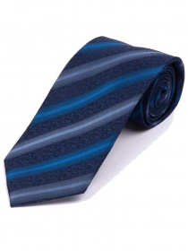 Cravate décor floral lignes bleues
