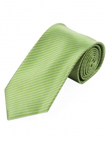 Cravate rayures fines vert blanc perle