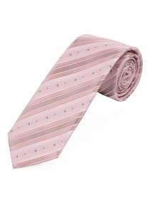 Cravate dessin floral lignes roses et argentées