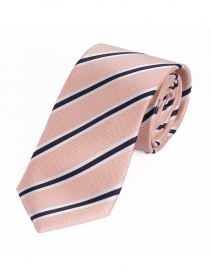 Cravate moderne à rayures rose blanc noir nuit
