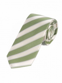 Cravate à rayures mode vert pâle écru blanc