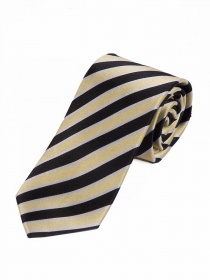 Cravate d'affaires à rayures discrètes or noir