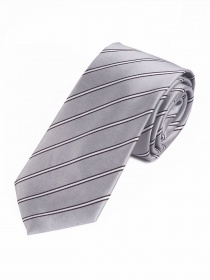 Cravate d'affaires élégante à rayures argent blanc