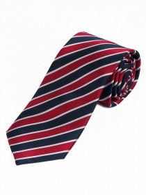 Cravate à rayures élégante rouge moyen bleu foncé