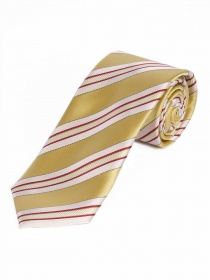 Cravate à rayures élégante or blanc rouge