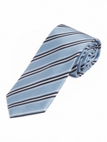 Cravate raffinée à rayures bleu pigeon noir neige