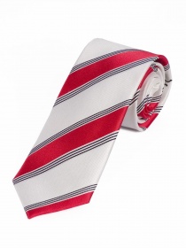 Cravate étroite motif à rayures à la mode blanc