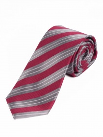 Cravate étroite dessin élégant à rayures rouge