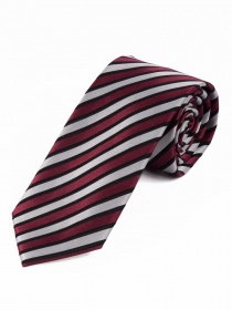 Cravate d'affaires à la mode rayée rouge foncé