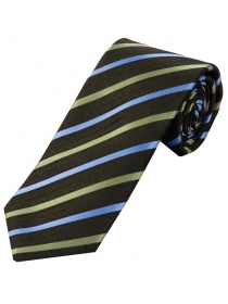 Cravate stylée rayée vert olive vert clair bleu