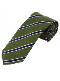 Cravate remarquable à rayures vert chasse bleu