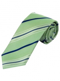 Cravate homme marquante rayée vert pâle blanc bleu