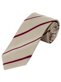 Cravate à la mode à rayures beige bordeaux rouge