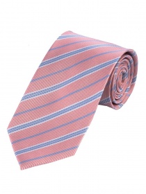 Stylische Krawatte gestreift rosé perlweiß hellblau