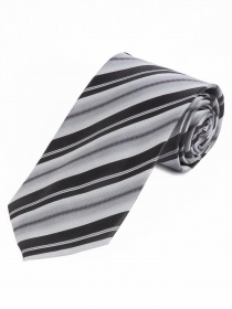 Cravate homme marquante rayée noir asphalte blanc