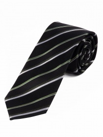 Cravate homme stylée à rayures noir de nuit blanc