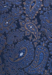 Pochette carrée à motif cachemire brun bleu nuit