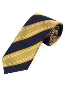 Cravate design moderne à rayures curry navy blanc