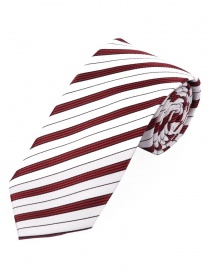 Cravate rayée stylée blanc rouge goudron noir