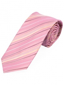 Cravate à rayures dynamiques rose, blanc et