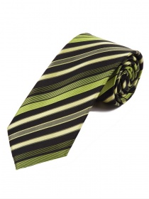 Cravate stylée à rayures noir profond olive vert