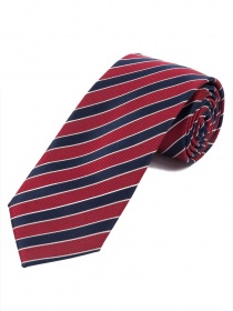 Magnifique cravate à rayures rouge bleu marine
