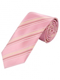 Magnifique cravate rayée rose ivoire neige ivoire