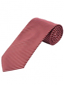 Cravate lignes fines rouge moyen blanc perle