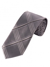 Cravate solide à carreaux gris clair gris