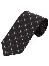 Cravate à carreaux élégante noir profond et blanc